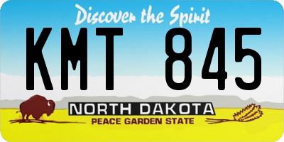 ND license plate KMT845
