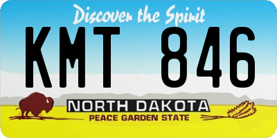 ND license plate KMT846