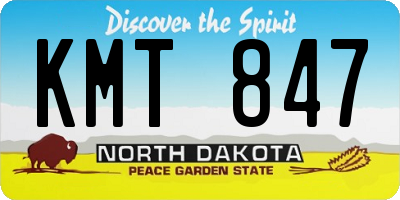 ND license plate KMT847