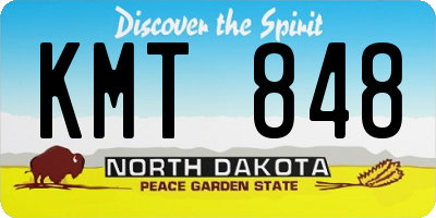 ND license plate KMT848
