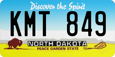 ND license plate KMT849