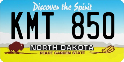 ND license plate KMT850