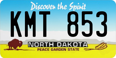 ND license plate KMT853
