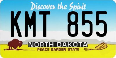 ND license plate KMT855