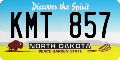 ND license plate KMT857