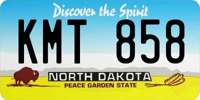 ND license plate KMT858