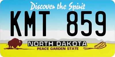 ND license plate KMT859