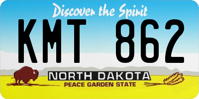 ND license plate KMT862