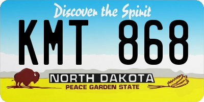 ND license plate KMT868