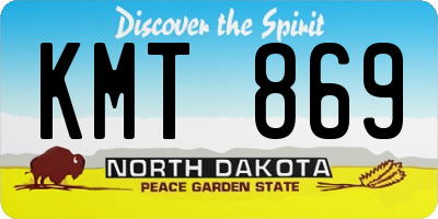 ND license plate KMT869