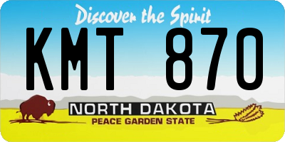 ND license plate KMT870