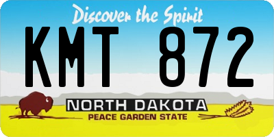 ND license plate KMT872