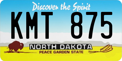ND license plate KMT875