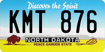 ND license plate KMT876
