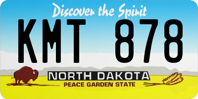 ND license plate KMT878