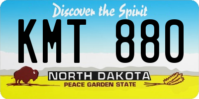 ND license plate KMT880