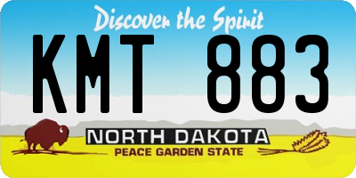 ND license plate KMT883