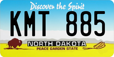 ND license plate KMT885