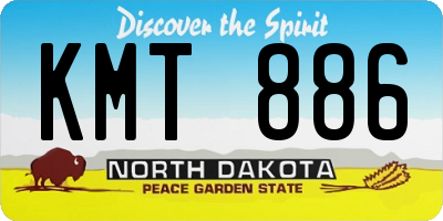 ND license plate KMT886