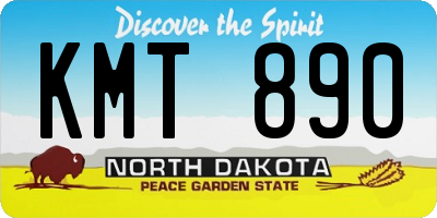 ND license plate KMT890