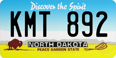 ND license plate KMT892
