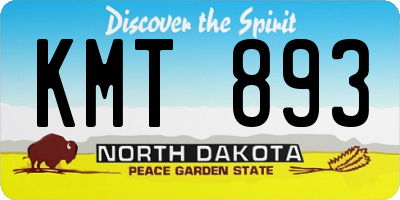 ND license plate KMT893