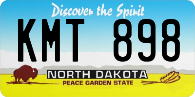 ND license plate KMT898