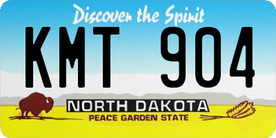 ND license plate KMT904
