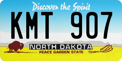 ND license plate KMT907