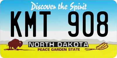 ND license plate KMT908