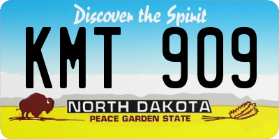 ND license plate KMT909