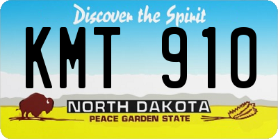 ND license plate KMT910