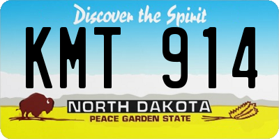 ND license plate KMT914