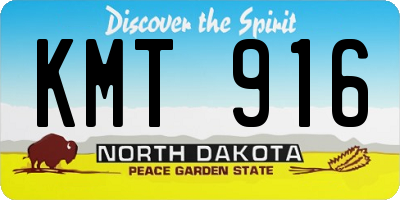 ND license plate KMT916