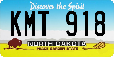ND license plate KMT918