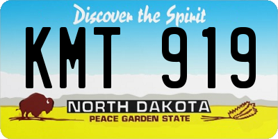 ND license plate KMT919