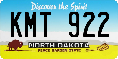 ND license plate KMT922