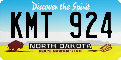 ND license plate KMT924