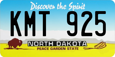 ND license plate KMT925