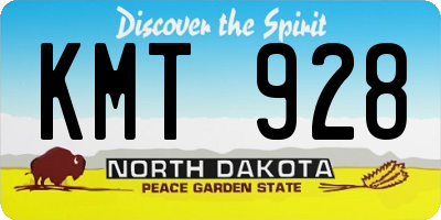 ND license plate KMT928