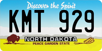 ND license plate KMT929