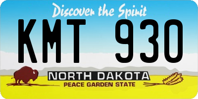ND license plate KMT930