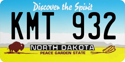 ND license plate KMT932