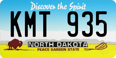 ND license plate KMT935
