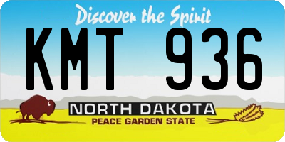 ND license plate KMT936