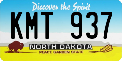ND license plate KMT937