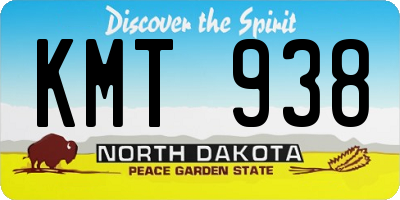 ND license plate KMT938