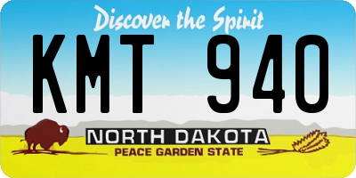 ND license plate KMT940