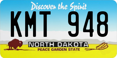 ND license plate KMT948