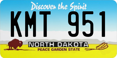 ND license plate KMT951